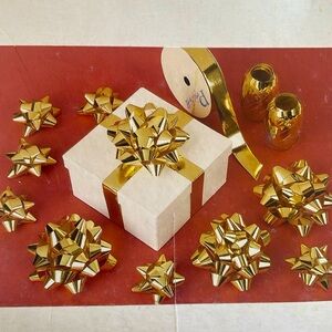 Gold Ribbon and Bow Combo - New with Tags!